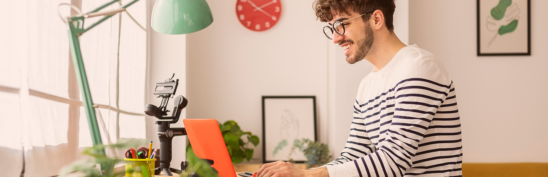 Man typing on laptop