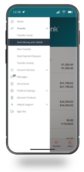 send money with zelle screen on mobile app send money with zelle screen on mobile app